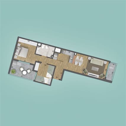 Imagen del Plano de las Unidad 101 del Edificio BV2031 de Foquier Desarrollos Inmobiliarios