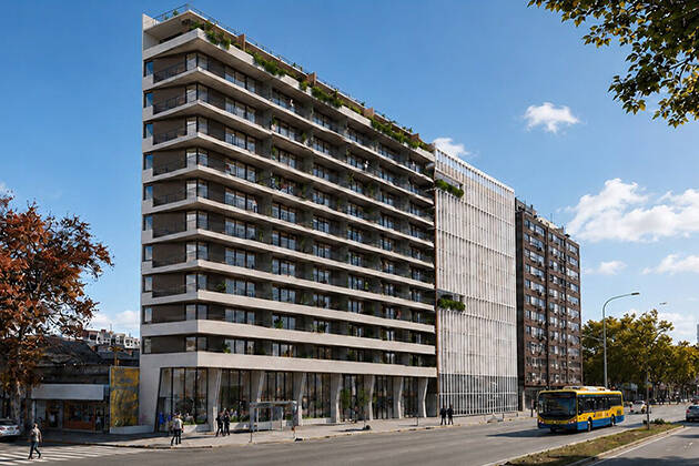 Render del edificio AVIT de Foquier Desarrollos Inmobiliarios