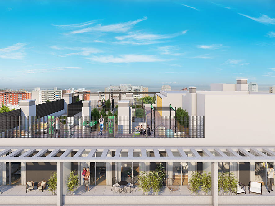 CN1722 Rooftop Calistenia Gimnasio Solarium
