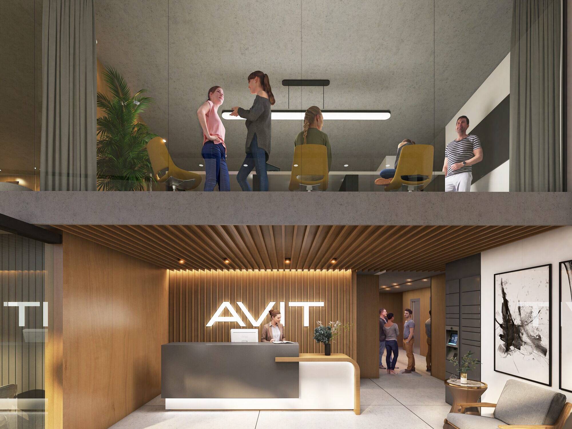 Lobby del nuevo edificio AVIT de Foquier Desarrollos