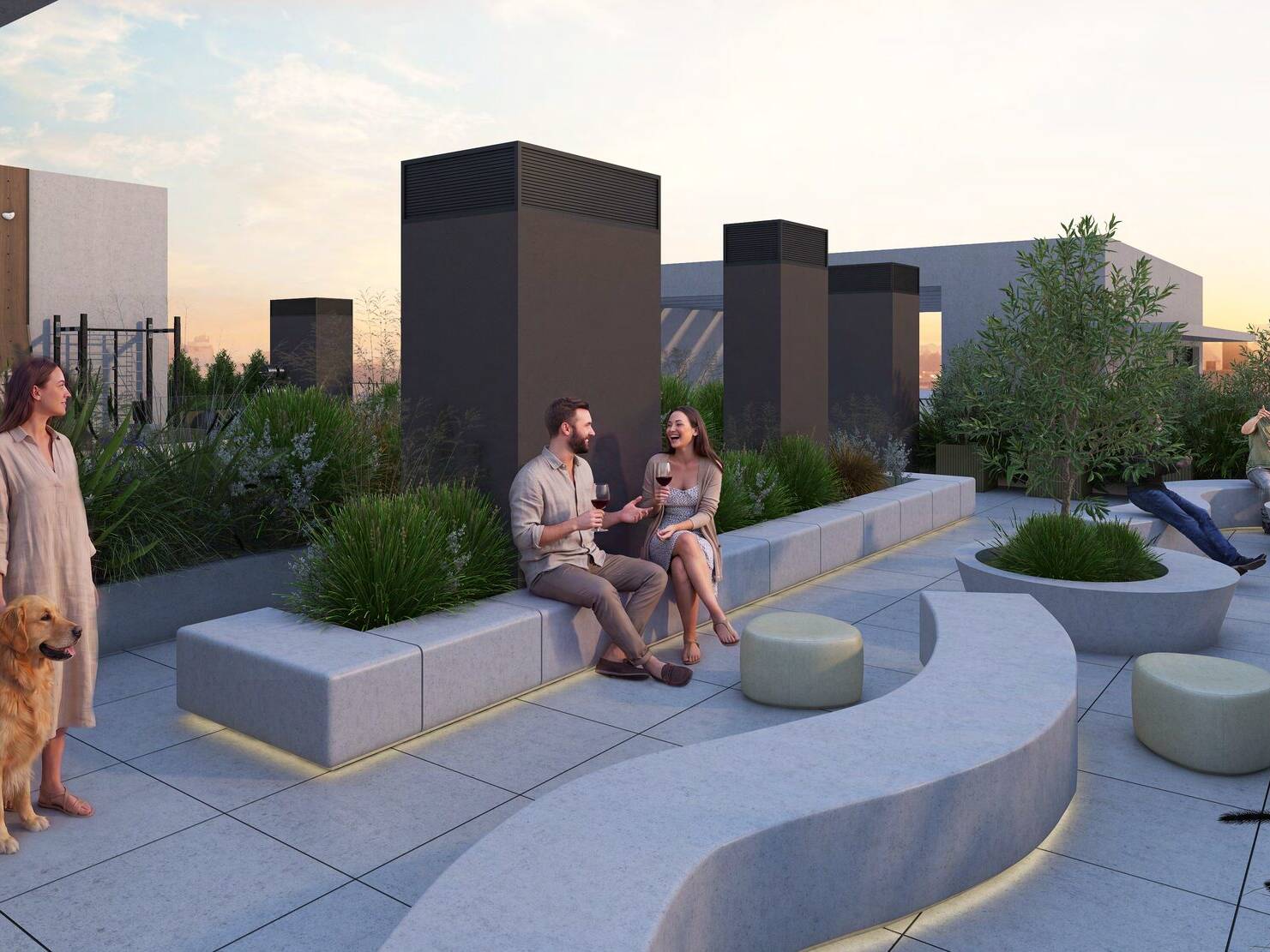 Terraza del nuevo edificio AVIT de Foquier Desarrollos